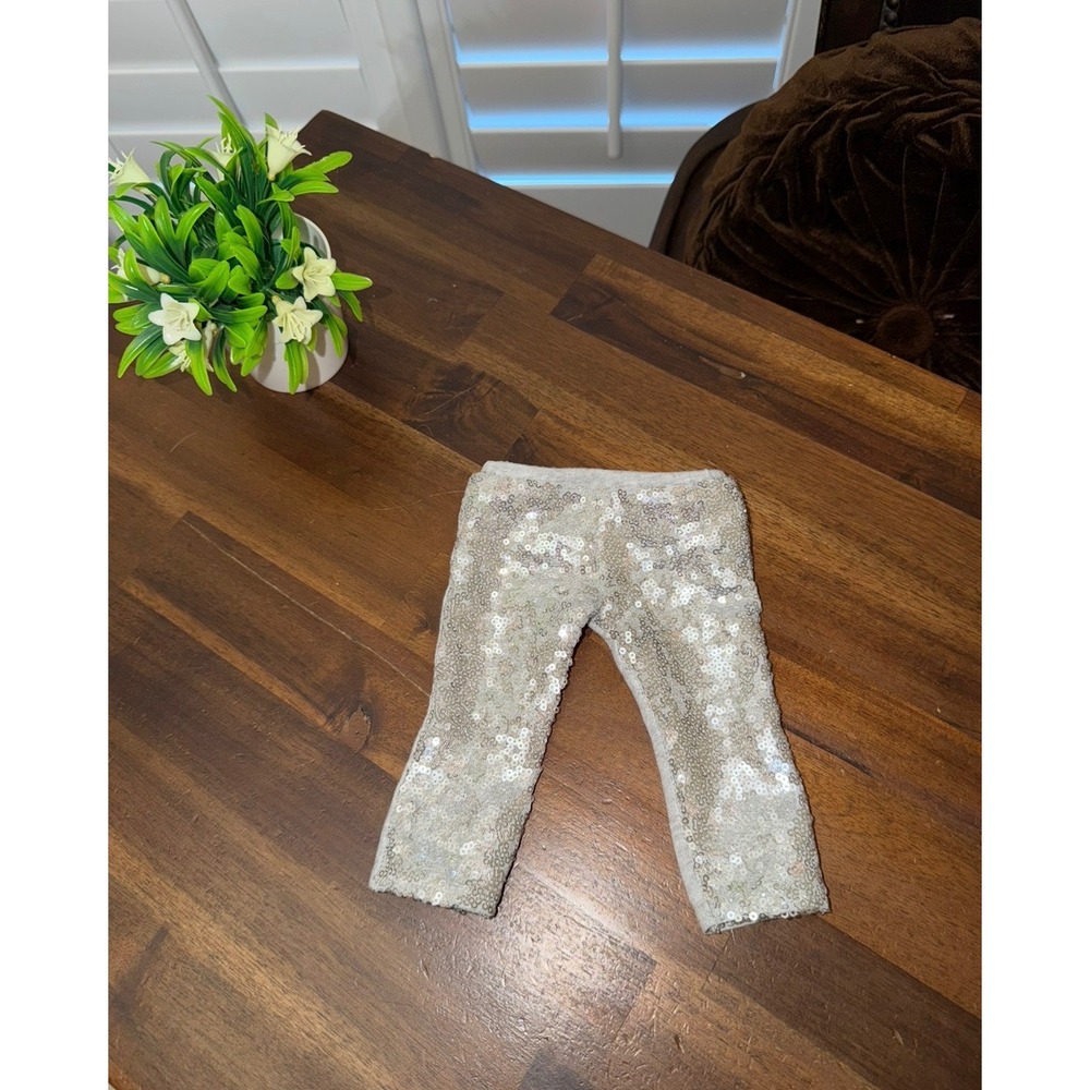 American Girl Doll Silver Sequined Leggings Pants for 18 Inch Dolls Grey Back